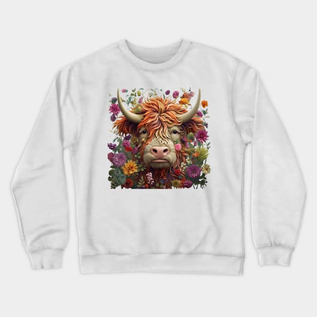 Highland Cow Crewneck Sweatshirt by TooplesArt